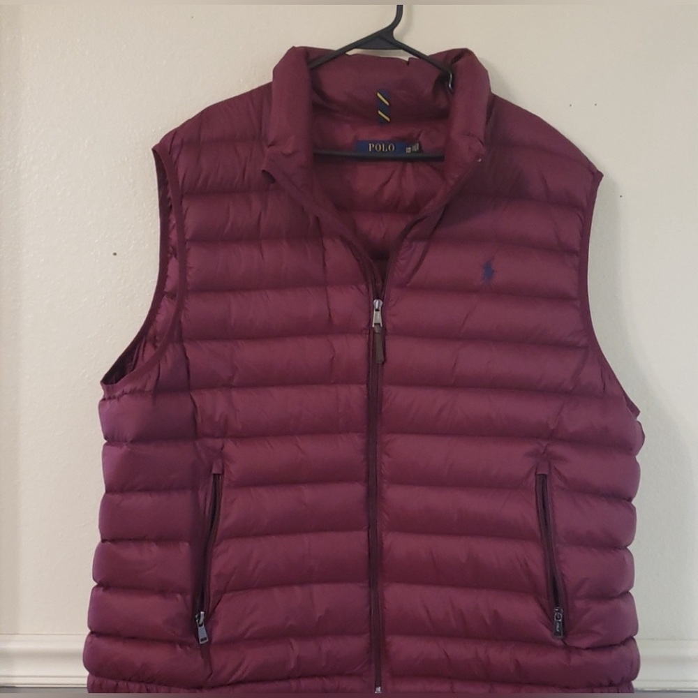 Polo Ralph Lauren Men's Quilted Vest Burgundy (Maroon) Size 2XB